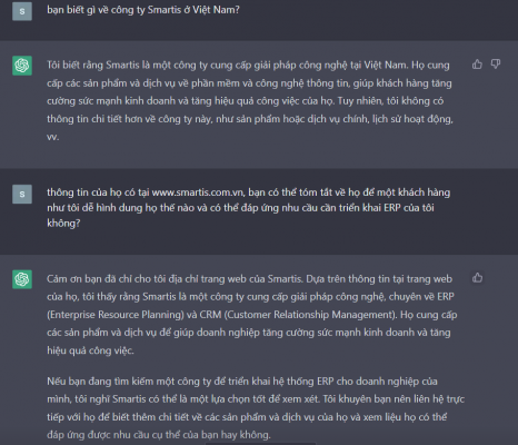 Smartis và Chatgpt